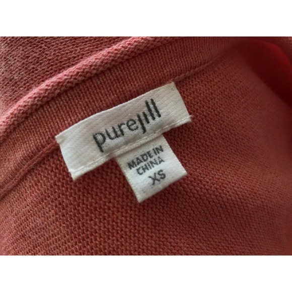 Pure J.‎ Jill Oversized Cardigan Sweater Coral Orange Button Front Boxy Size XS - Picture 9 of 11